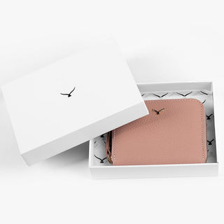 Amalfi Women’s Mini Leather Wallet with Zipped Pocket – Mapi Edition, Pink - Mapi
