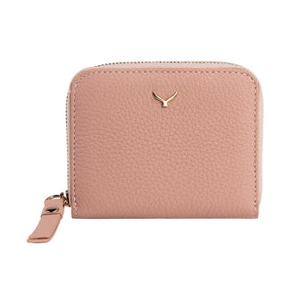 Amalfi Women’s Mini Leather Wallet with Zipped Pocket – Mapi Edition, Pink - Mapi