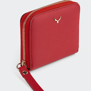 Amalfi Women’s Mini Leather Wallet with Zipped Pocket – Mapi Edition, Red - Mapi