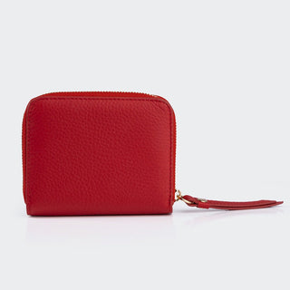 Amalfi Women’s Mini Leather Wallet with Zipped Pocket – Mapi Edition, Red - Mapi