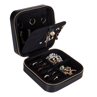 Amanda Leather Jewelry Box, Black - UnBranded