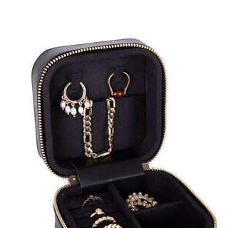 Amanda Leather Jewelry Box, Black - UnBranded