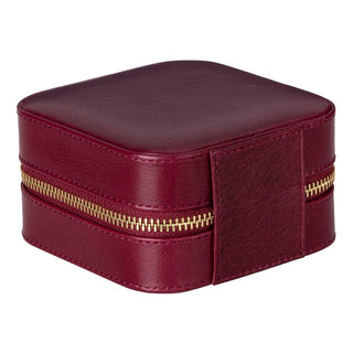 Amanda Leather Jewelry Box, Burgundy - UnBranded