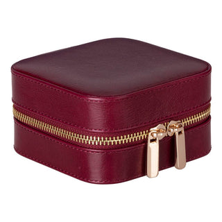 Amanda Leather Jewelry Box, Burgundy - UnBranded