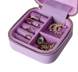 Amanda Leather Jewelry Box, Lilac - UnBranded