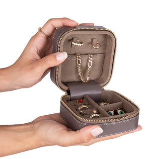 Amanda Leather Jewelry Box, Peach - UnBranded