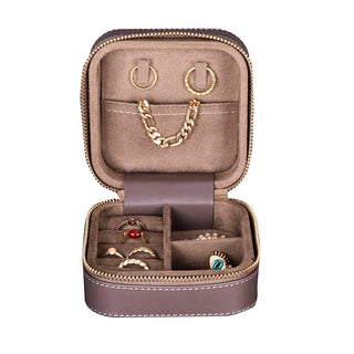 Amanda Leather Jewelry Box, Peach - UnBranded