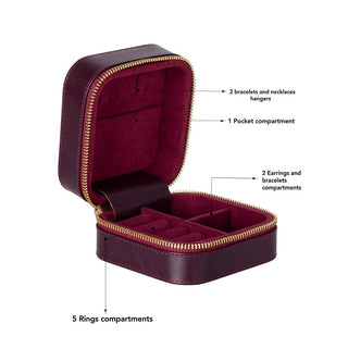 Amanda Leather Jewelry Box, Peach - UnBranded
