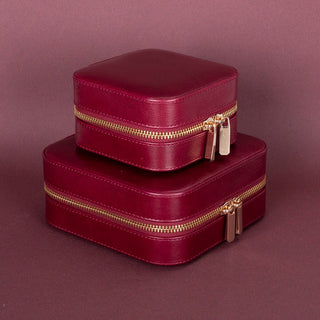 Amanda Leather Jewelry Box, Peach - UnBranded