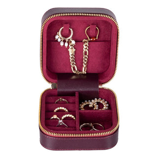 Amanda Leather Jewelry Box, Peach - UnBranded