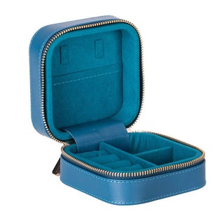 Amanda Leather Jewelry Box, Turquoise - UnBranded