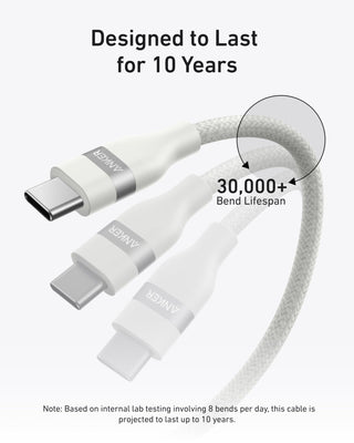 Anker USB - C to USB - C Cable (3 ft / 6 ft, 240W, Upcycled - Braided) - Anker