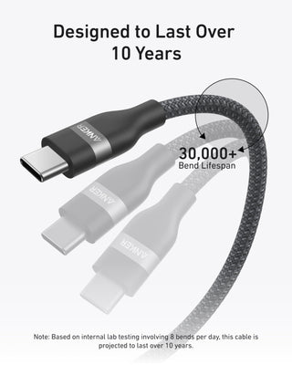 Anker USB - C to USB - C Cable (3 ft / 6 ft, 240W, Upcycled - Braided) - Anker
