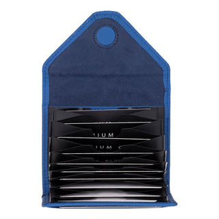 Aoki Leather Card Holder, Pebble Blue - BlackBrook Case