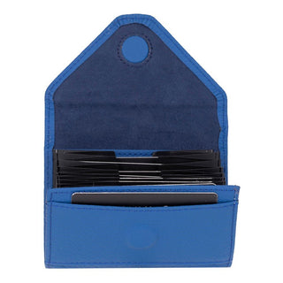 Aoki Leather Card Holder, Pebble Blue - UnBranded