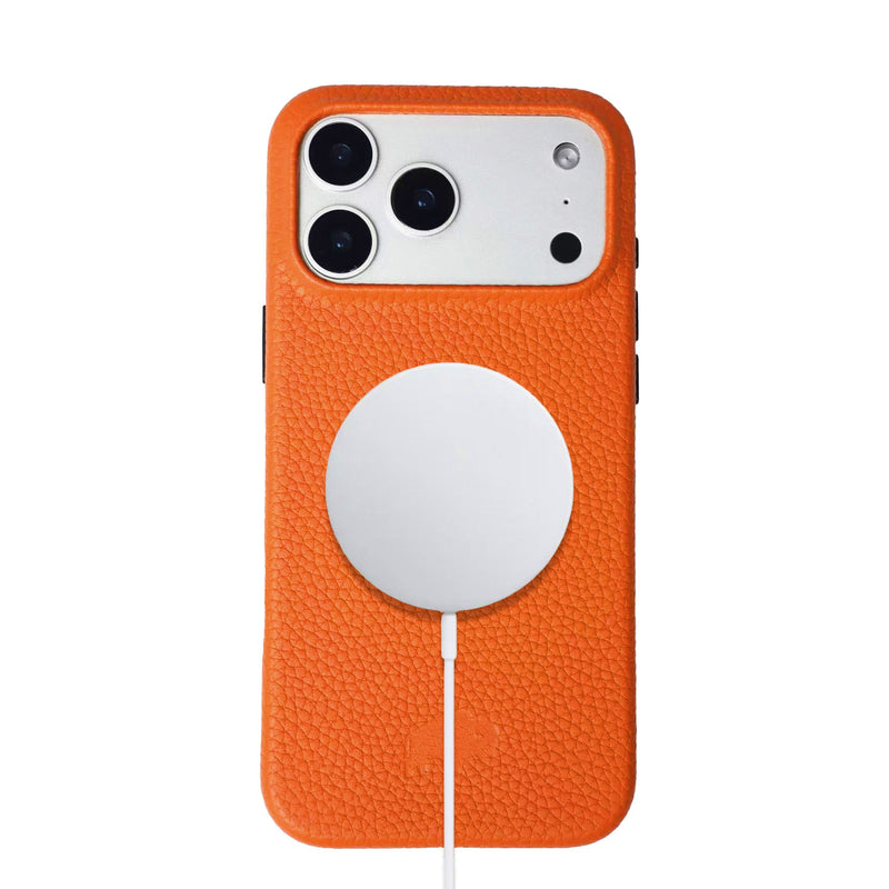 Arden Leather iPhone 17 Pro MagSafe Case, Pebble Orange - BlackBrook Case