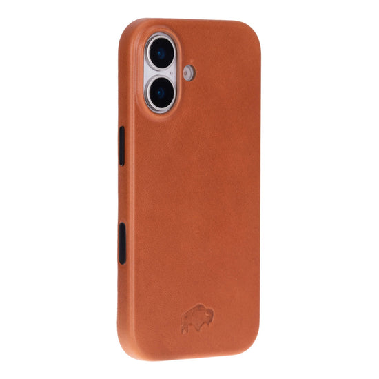 Arden Snap On Case iPhone 17 Tan — Tan leather snap‑on case for iPhone 17 with a sleek minimalist finish.