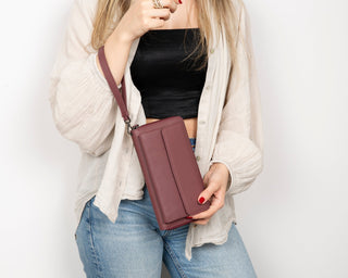 Aristo Leather Wallet, Bordeaux - UnBranded