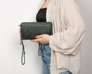 Aristo Leather Wallet, Green - UnBranded