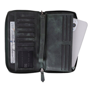 Aristo Leather Wallet, Green - UnBranded