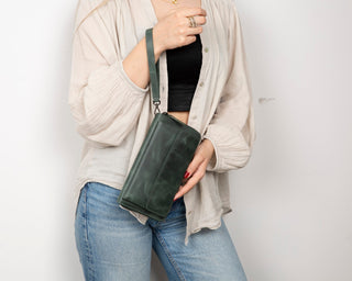 Aristo Leather Wallet, Green - UnBranded