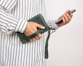 Aristo Leather Wallet, Green - UnBranded