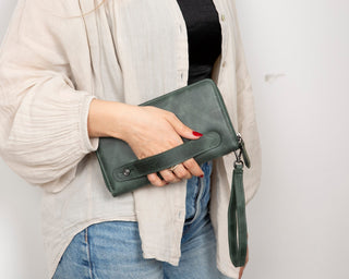 Aristo Leather Wallet, Green - UnBranded