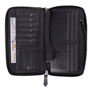 Aristo Leather Wallet, Rustic Black - UnBranded