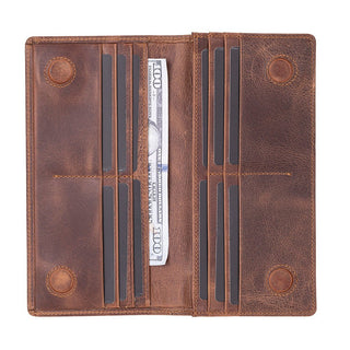 Aura Leather Women's Wallet, Coffee - UnBranded