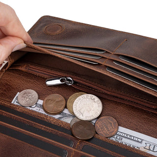 Aura Leather Women's Wallet, Coffee - UnBranded