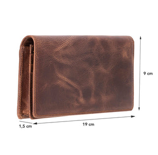 Aura Leather Women's Wallet, Coffee - UnBranded