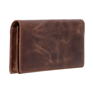 Aura Leather Women's Wallet, Dark Brown - UnBranded