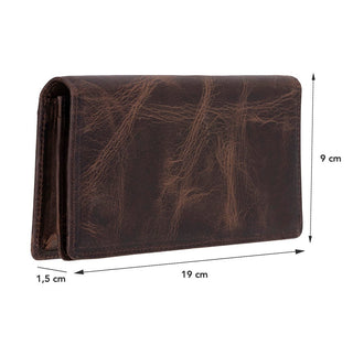 Aura Leather Women's Wallet, Dark Brown - UnBranded