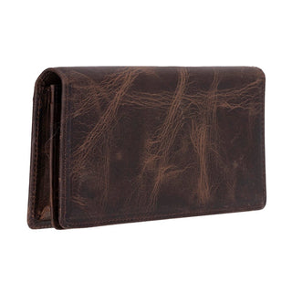 Aura Leather Women's Wallet, Dark Brown - UnBranded