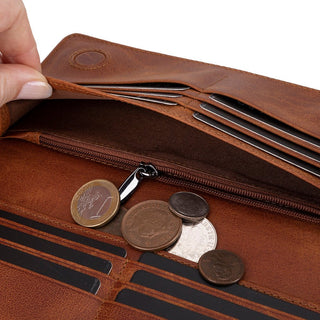 Aura Leather Women's Wallet, Golden Tan - BlackBrook Case