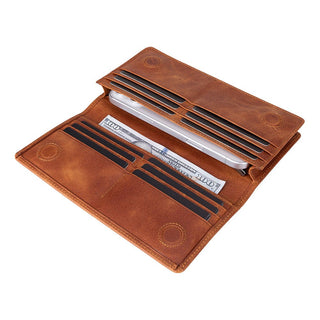 Aura Leather Women's Wallet, Golden Tan - UnBranded