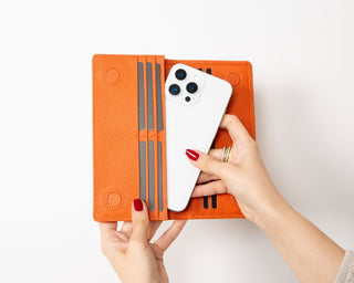 Aura Leather Women's Wallet, Orange - UnBranded