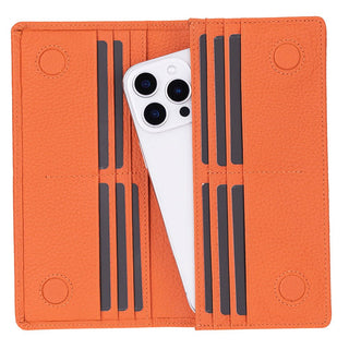 Aura Leather Women's Wallet, Orange - UnBranded