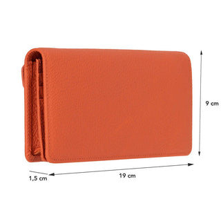Aura Leather Women's Wallet, Orange - UnBranded
