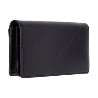 Aura Leather Women's Wallet, Rustic Black - UnBranded