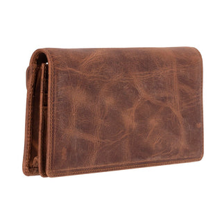 Aura Leather Women's Wallet, Saddle Brown - UnBranded