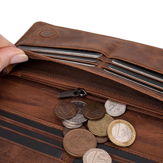 Aura Leather Women's Wallet, Saddle Brown - UnBranded