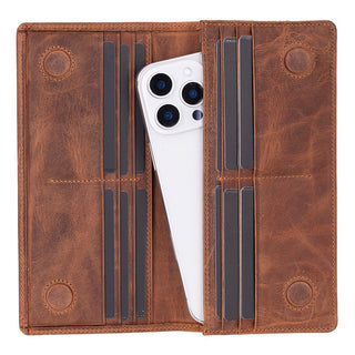 Aura Leather Women's Wallet, Saddle Brown - UnBranded