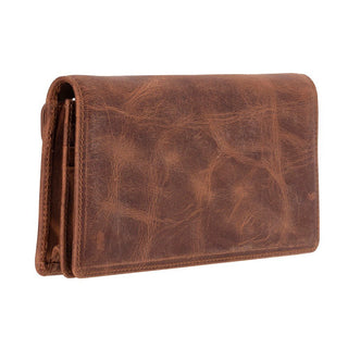 Aura Leather Women's Wallet, Saddle Brown - UnBranded