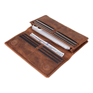 Aura Leather Women's Wallet, Saddle Brown - UnBranded