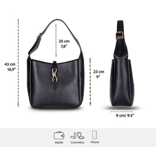 Azura Women's Leather Bag, Black - BlackBrook Case