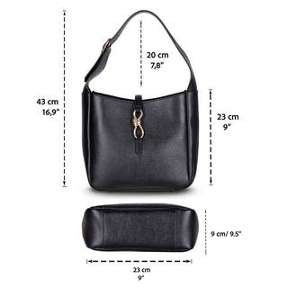 Azura Women's Leather Bag, Black - BlackBrook Case