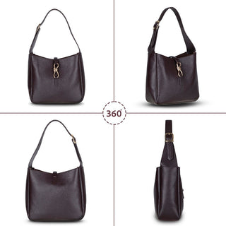Azura Women's Leather Bag, Brown - BlackBrook Case