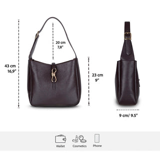 Azura Women's Leather Bag, Brown - BlackBrook Case