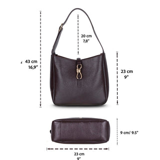 Azura Women's Leather Bag, Brown - BlackBrook Case